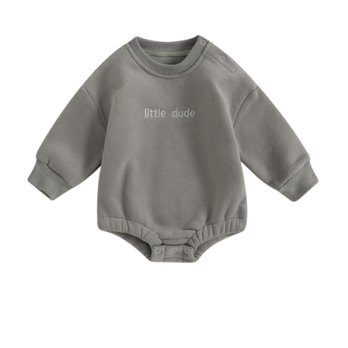 VISGOGO Newborn Infant Baby Boy Girls Oversized Romper Little Dude Sweater Onesie Coming Home Outfit Neutral Clothes
