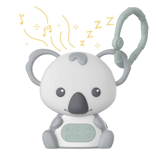 Pure Enrichment PureBaby Hanging Koala Sound Machine - Portable Travel Sleep Aid/Night Light & Detachable Hanging Ring - White Noise, Hush, Lullabies & More Sounds for Car Seat, Stroller & Bassinet