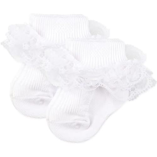 Baby Girls Socks Eyelet Ruffle Frilly Lace Summer Thin Dress Socks for Newborn Infant Toddler Kids