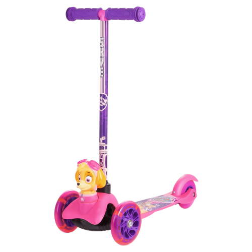 Paw Patrol Skye Ride-N-Glide Buddies 3D Toddler Scooter, 3 Wheel Scooter for Kids Ages 3+, Pink