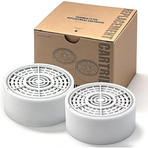 Replacement Filter Cartridge Compatible with Crystal Quest Filter System, Water Filter Refill for Bathtub Faucet, Reduces Chlorine and Sediments (2 Packs)