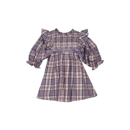 Plaid Smocked Party Dress, 12M