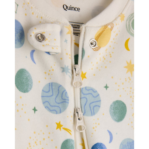 100% Organic Cotton Footie Pajama in Red Hearts