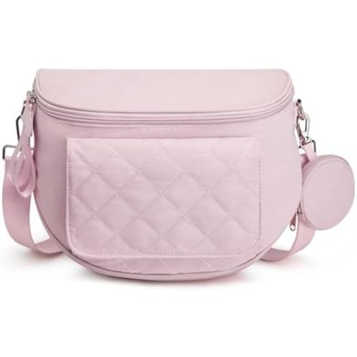 G4Free Small Diaper Bag with Portable Changing Pad Nylon Crossbody Purse Bum Bags with Wipe Pocket Women
