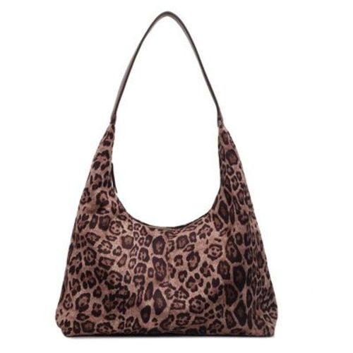 Alilang Leopard Print Tote Bag with Single Shoulder Strap and Magnetic Snap Closure, Taupe Leopard