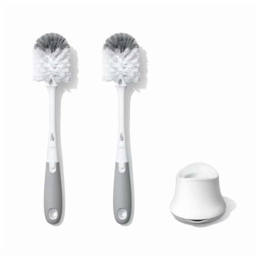 OXO Tot Bottle Brush 2-Piece Set with Stand, Pebble