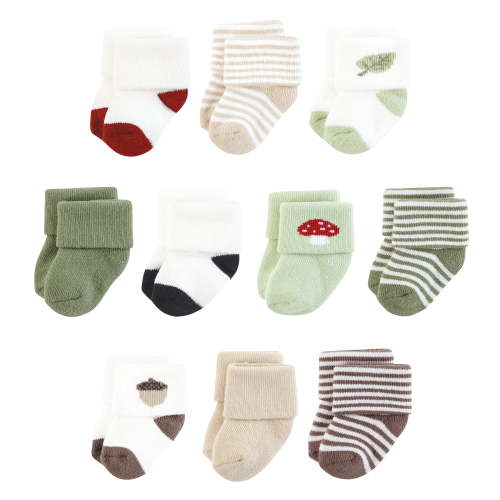 Touched by Nature Infant Boy Organic Cotton Socks, Forest Explorer, 0-6 Months