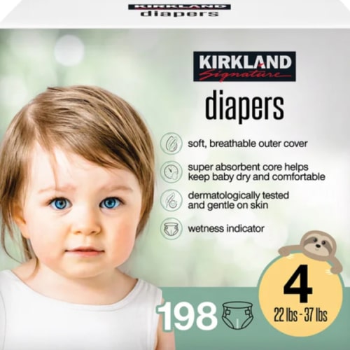 Kirkland Signature Diaper Size 4 198-count | Costco