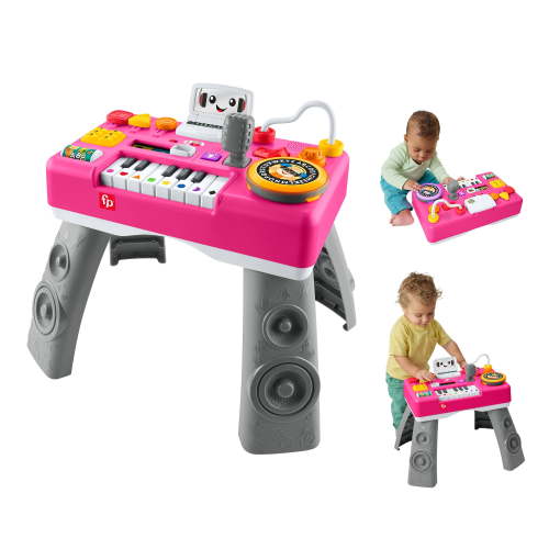 Fisher-Price Laugh & Learn Mix & Learn DJ Table, Pink Musical Toy for Babies