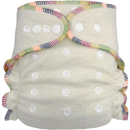 Overnight Hemp Fitted Cloth Diaper: Adjustable One-Size with Snap Buttons and 2 Cotton Hemp Inserts, Unisex Baby (1-Pack)