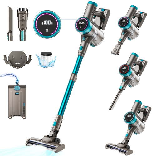 KANFUAQ Cordless Stick Vacuum Cleaner 55 Mins Fast Charging 38KPA Lightweight Vacuum for Home Pet Hair Carpet Hard Floor(Green)