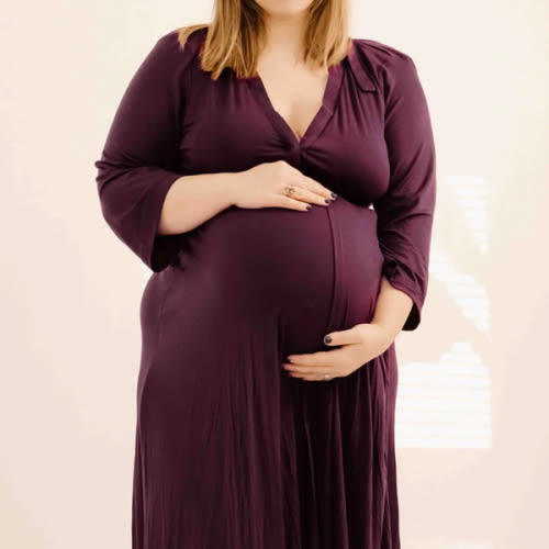 Lila Labor & Postpartum Gown in Plum