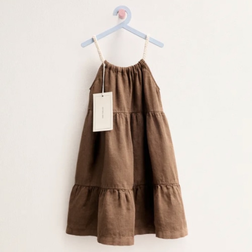 ZARA TIMELESS - 100% LINEN PANEL DRESS - Brown | ZARA United States