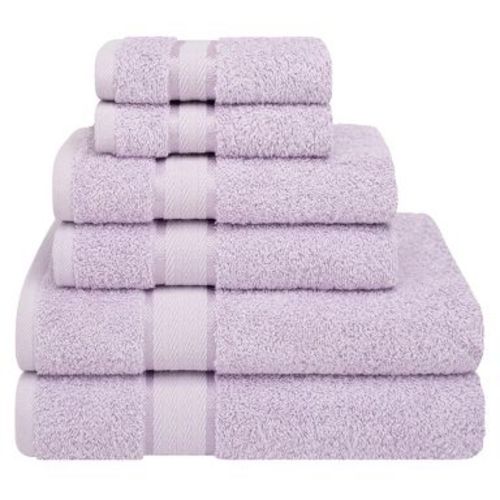 American Soft Linen 6 Piece Towel Set, 100% Cotton Towels for Bathroom, Dorlion Collection, Lilac