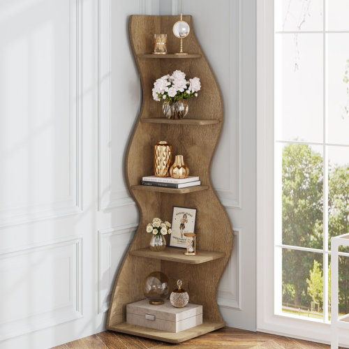 Millwood Pines Arhab Corner Bookcase & Reviews | Wayfair