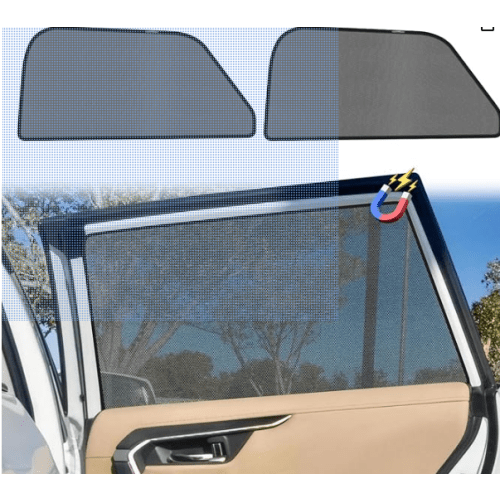 Car Window Shades Breathable Mesh Magnetic Window Covers, Rear Back Side Window Sun Shades UV Block Privacy Protection for Baby Camping Napping 2PCS
