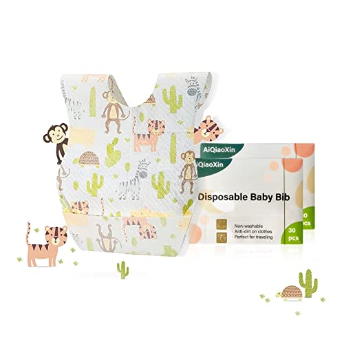 30/60pcs Baby Disposable Bibs-Individually Packaged,Soft, Leak Proof and Convenient, disposable bibs for toddlers