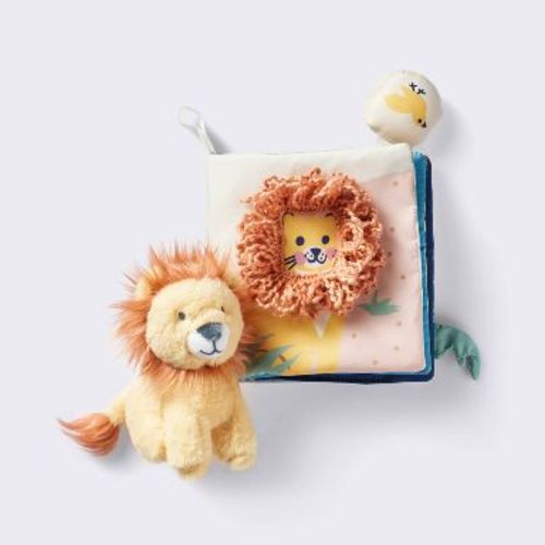 Soft Interactive Book - Safari - Cloud Island™: Fabric Learning Toy for Babies with Sensory Squeaks & Textures