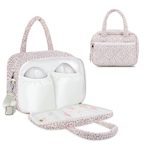 rain bunny Cotton Quilted Wearable Breast Pump Bag Compatible With Elvie, Willow and Momcozy, Pumping Bag for Work, Travel