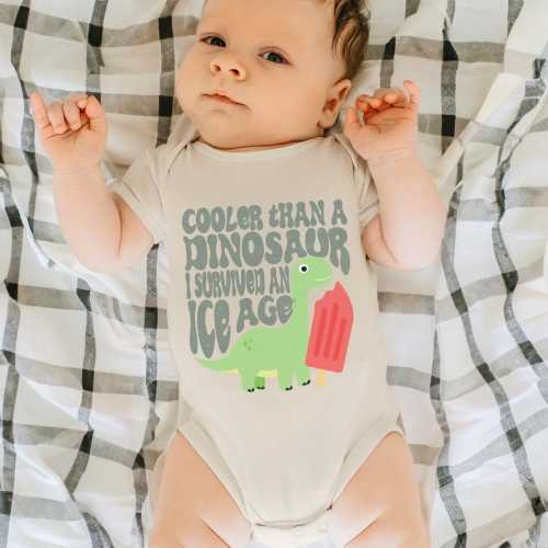 IVF Bodysuit for Baby, Frozen Embryo Baby Popscicle, Successful Fertility Treatment, Baby Shower Gift, Dinosaur I Survived An Ice Age