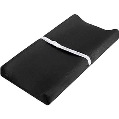 Pro Goleem Muslin Changing Pad Cover for Boys and Girls, Soft Breathable Fitted Cotton Diaper Changing Table Pad Sheets, Neutral, 1 Pack (Black)