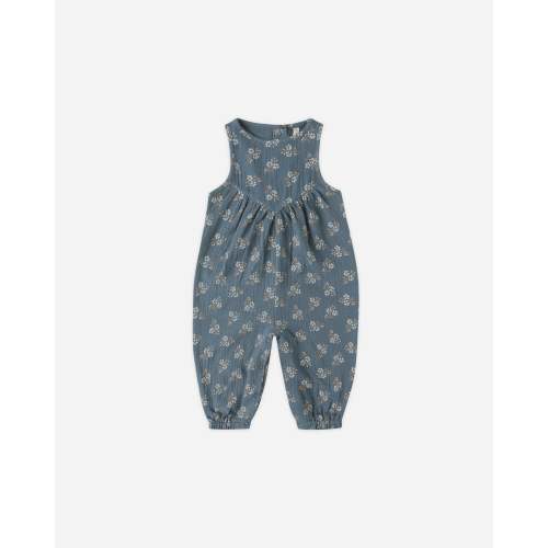 Maisie Overall || Blue Floral 12-18m
