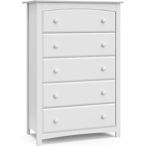 Storkcraft Kenton 5 Drawer Dresser, White