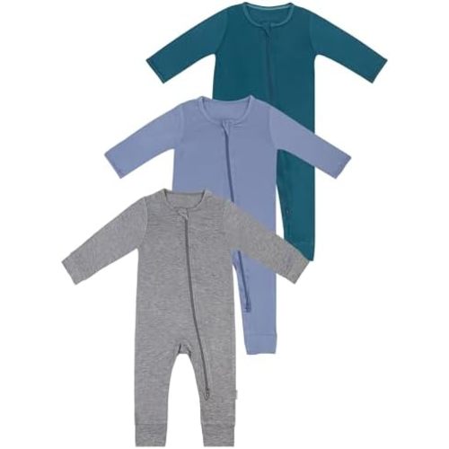 Baby Boys Girls Rayon Footless Long-Sleeve One-Piece Romper Baby Jumsuit Newborn Clothes 3-Pack