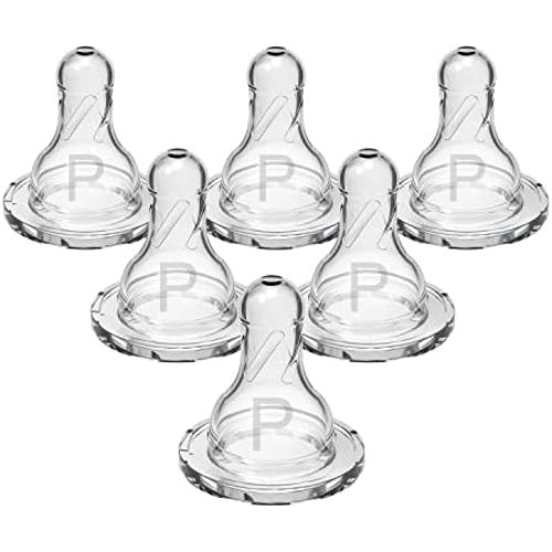 Dr. Brown’s Natural Flow Preemie Flow Narrow Baby Bottle Silicone Nipple, Slowest Flow, 0m+, 100% Silicone Bottle Nipple, 6 Count(Pack of 1)