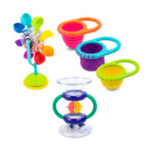 Sassy Waterfall, Funnel, & Fill Cups Bath Toy Gift Set (5 piece)