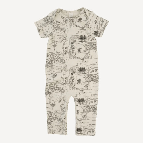 short sleeve lap neck jumpsuit | map | organic cotton interlock