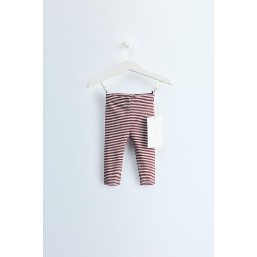 Zara Timeless - Striped Print Leggings - Maroon | ZARA United States