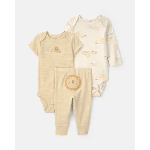 Baby 3-Piece Lion Bodysuit & Pant Set - Yellow/Ivory | Carter's