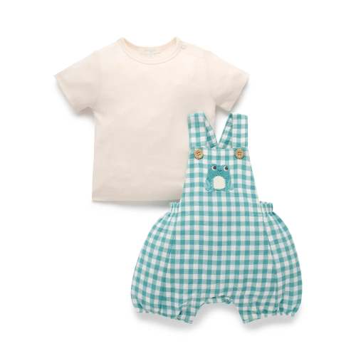 Gingham Overall Set