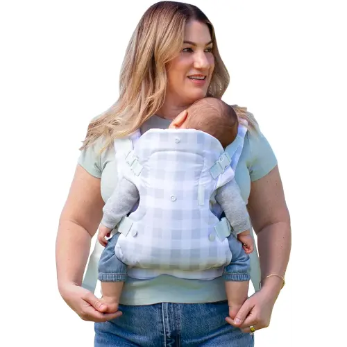 Infantino Flip 4-in-1 Convertible Baby Carrier, Adjustable, Ergonomic Hands Free Babywearing, Registry Essential, Carrier for Newborn to Toddler, Plaid
