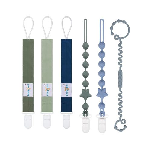 babygoal Pacifier Clip Set of 6, Silicone Pacifier Clips and Toy Strap fits All Pacifiers, Binkies and Toys- Ideal Baby Boy and Girl Gift-Neutral Color 6PSGJ05