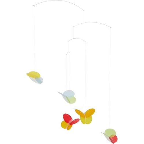 Butterflies Hanging Nursery Mobile - 26 Inches - High Quality Plastic - Handmade in Denmark by Flensted