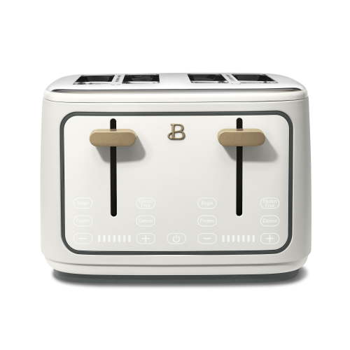 Free Shipping! Beautiful 4-Slice Toaster with Touch-Activated Display, White Icing, 7 Settings, Extra Wide Slots