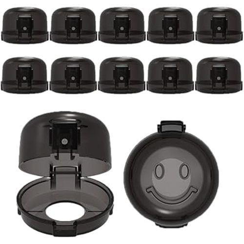 10 Pack Stove Knob Safety Covers – Child Proof Gas Stove Knob Covers, Universal Oven Lock Safety for Baby, Heat-Resistant Plastic Stove Knob Guards for Kitchen Safety (Black)