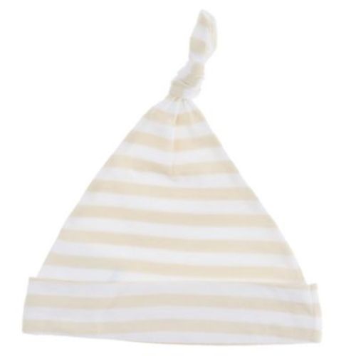 mighty goods™ Newborn Knotted Hat in Almond Stripe - TAUPE STRIPE - NEWBORN