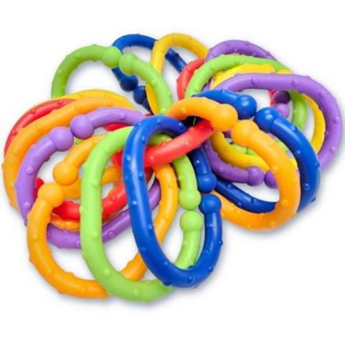 Lulyboo Travel Accessory Link Baby Rings Toy - Rainbow Colors