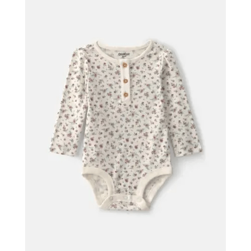 Baby Girl Floral Long-Sleeve Bodysuit - Ivory - OshKosh B'gosh | Carter's