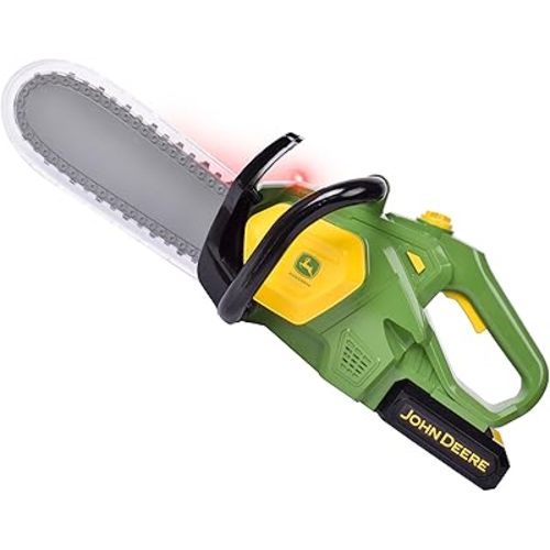 John Deere Power Tools Chainsaw Toy, Construction Tool with Lights and Sounds, Pretend Play Toy for Boys