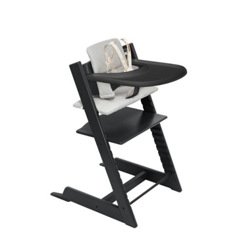 Stokke Tripp Trapp High Chair 2 with Adjustable Baby Set, Cushion, and Removable Tray