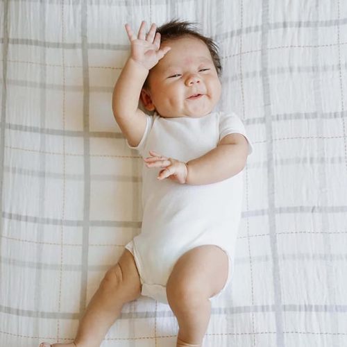 Little Unicorn Grey Plaid Fitted Crib Sheet | 100% Cotton Muslin | Super Soft | Sized for Standard Baby Crib & Toddler Mattress | Machine Washable | 52” x 28” x 6”
