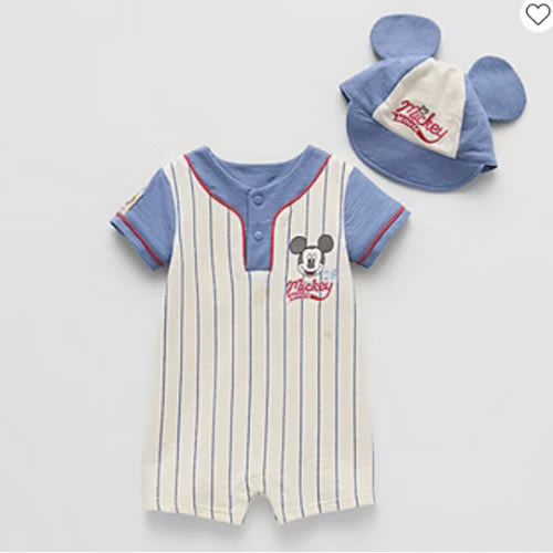 Disney Baby Boys Mickey Mouse Short Sleeve 2-pc. Romper, Color: Blue - JCPenney
