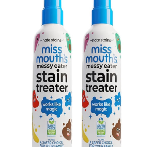 Miss Mouth's Messy Eater Stain Treater Spray - 4oz 2 Pack Stain Remover - Newborn & Baby Essentials - No Dry Cleaning Food, Grease, Coffee Off Laundry, Underwear, Fabric