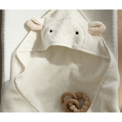 Ivory Lamb Super Soft Animal Baby Hooded Towel & Washcloth Collection