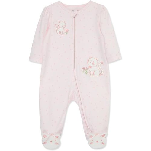 Little Me Clothes for Baby Girls' 100% Cotton Scratch-Free Tag Footie Sleeper, Preemie to 9 Months