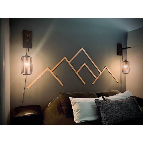Solid Wood Mountain Wall Art: Minimalist Modern Decor
